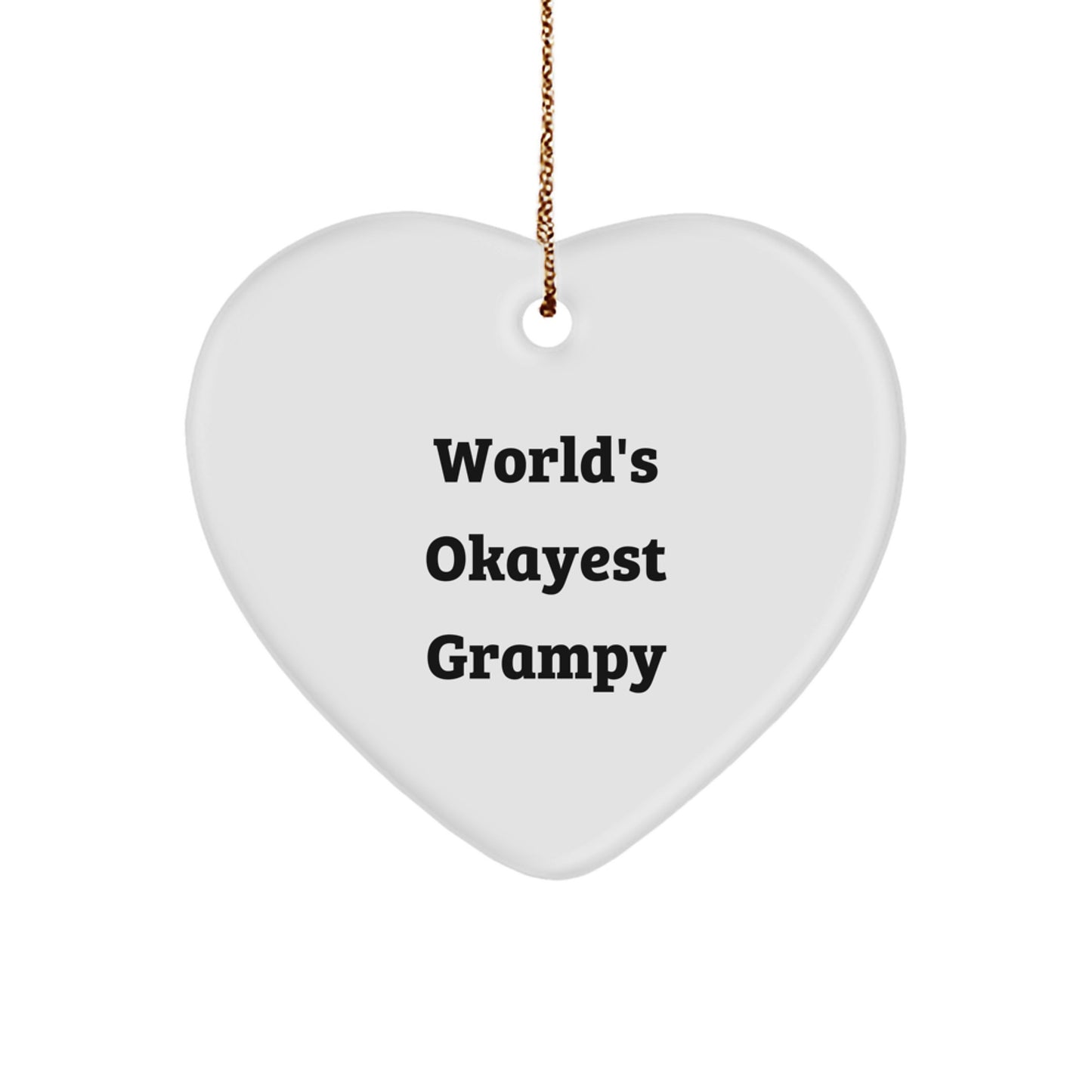 Funny Grampy Heart Ornament Gifts for Men from Friends and Family Christmas Unique - Image 1