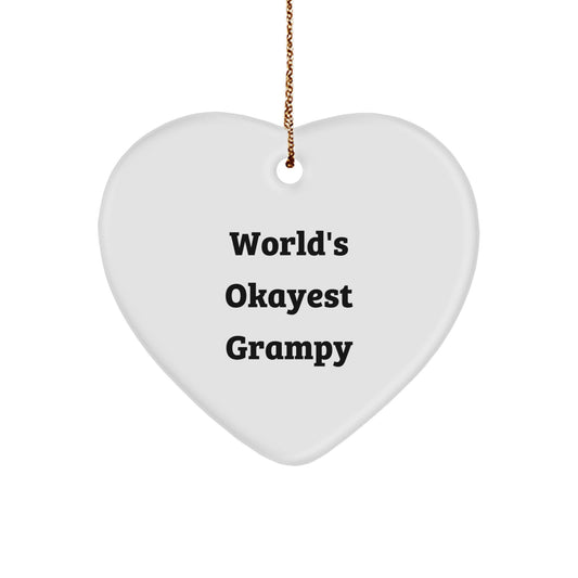 Funny Grampy Heart Ornament Gifts for Men from Friends and Family Christmas Unique - Image 1