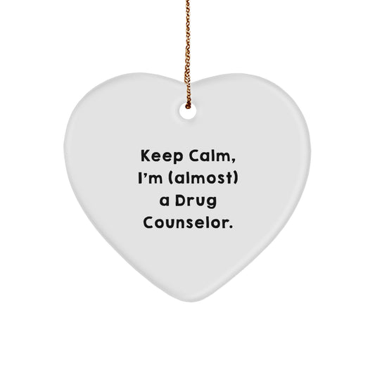 Funny Drug Counselor Heart Ornament Gifts from Men to Women for Christmas Unique Gift Ideas - Image 1