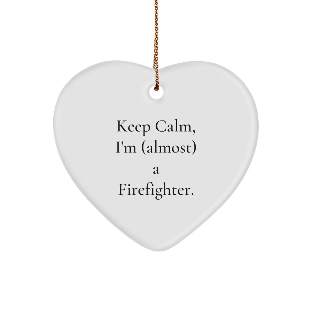 Funny Firefighter Heart Ornament Gifts from Men to Firefighter Friends - Unique Christmas Ornaments - Image 1