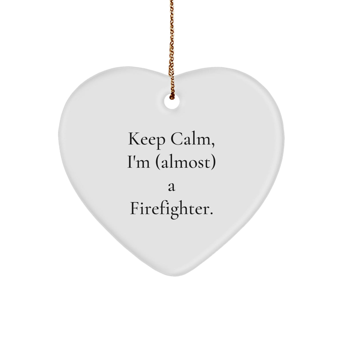 Funny Firefighter Heart Ornament Gifts from Men to Firefighter Friends - Unique Christmas Ornaments - Image 1
