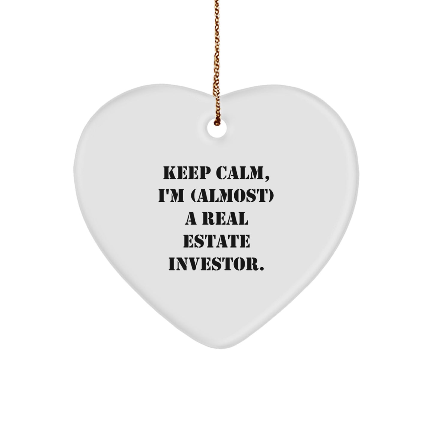 Funny Real Estate Investor Christmas Unique Gifts from Friends for Men, Women, and Coworkers - Keep Calm I'm (almost) A Real Estate Investor. - Image 1
