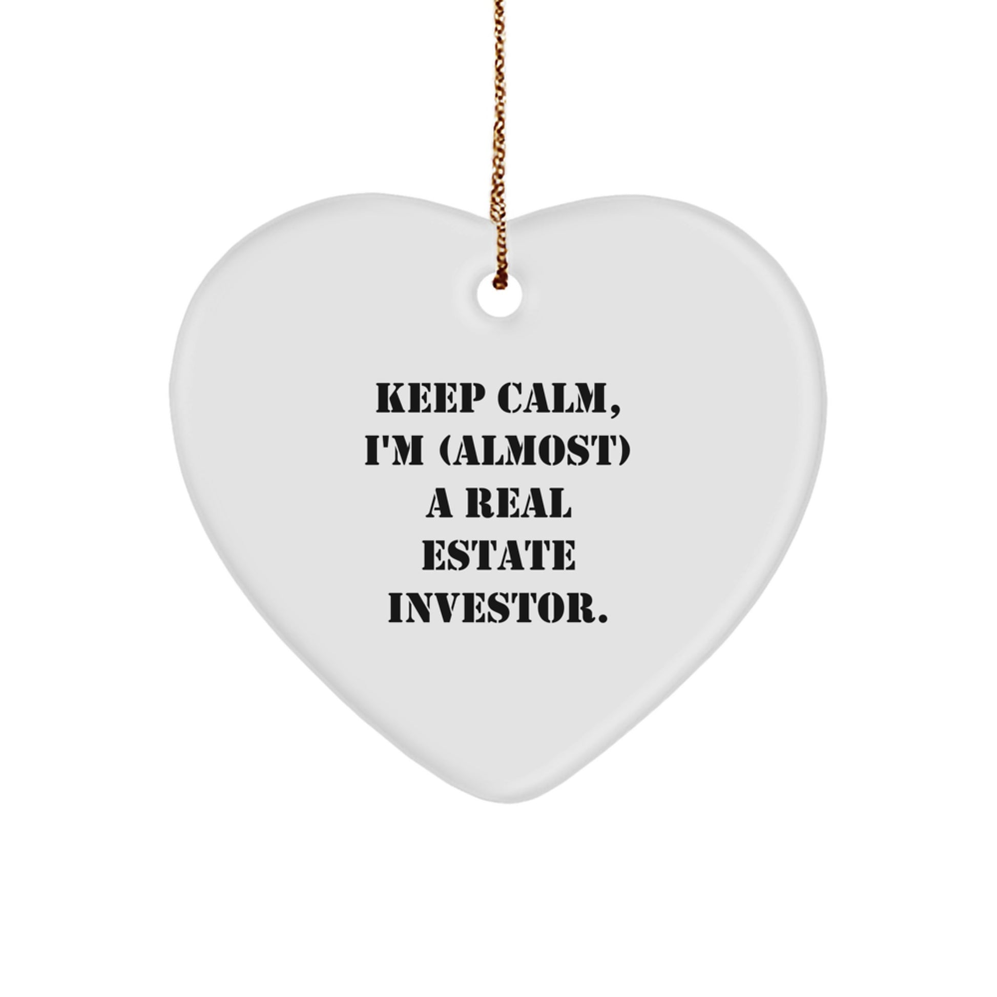 Funny Real Estate Investor Christmas Unique Gifts from Friends for Men, Women, and Coworkers - Keep Calm I'm (almost) A Real Estate Investor. - Image 1