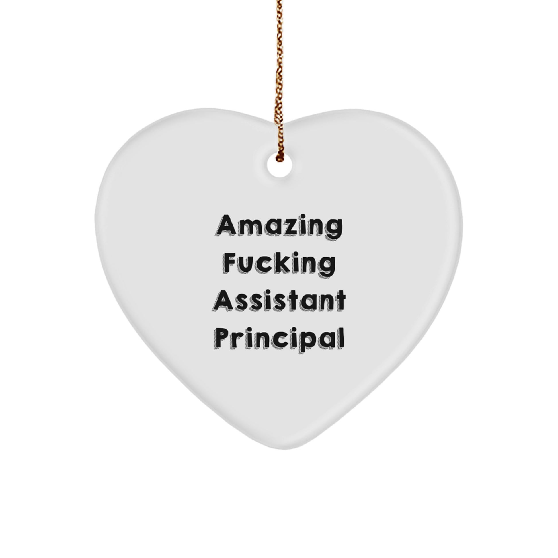 Funny Heart Ornament Gift for Assistant Principal from Friends, Amazing Assistant Principal Christmas Unique Gifts, Heart Shaped Ornament for Assistant Principals - Image 1