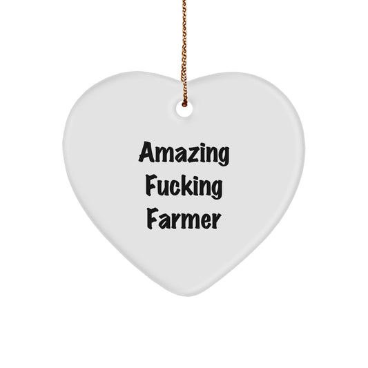 Funny Quotes Heart Ornaments for Farmer Gifts from Friends and Family - Christmas Unique Gifts - Image 1