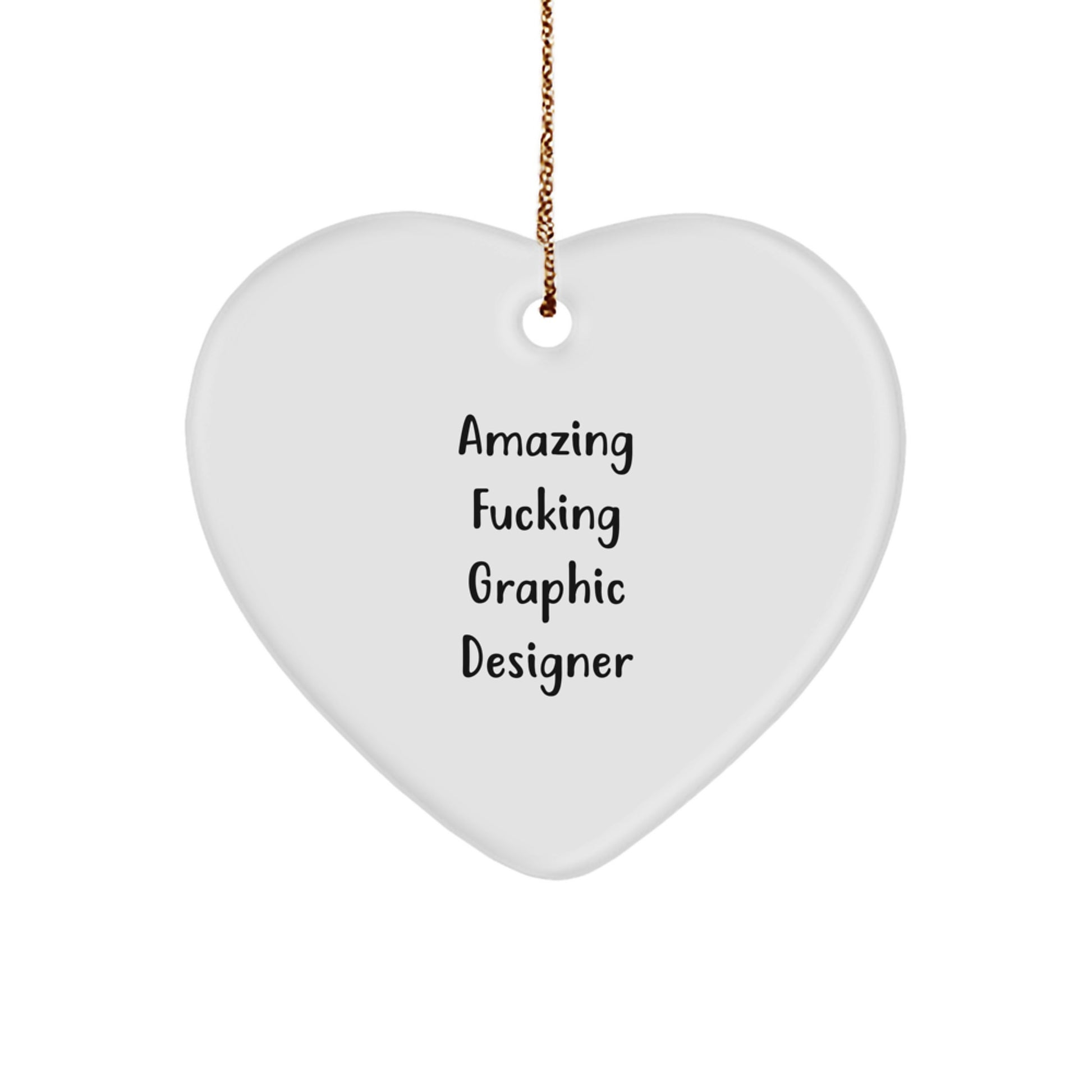 Funny Graphic Designer Heart Ornament Gifts from Friends for Men Women Christmas Unique Decorations - Image 1