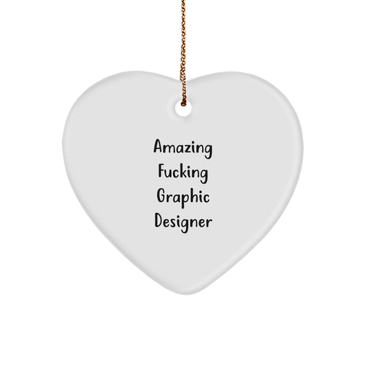 Funny Graphic Designer Heart Ornament Gifts from Friends for Men Women Christmas Unique Decorations - Image 1
