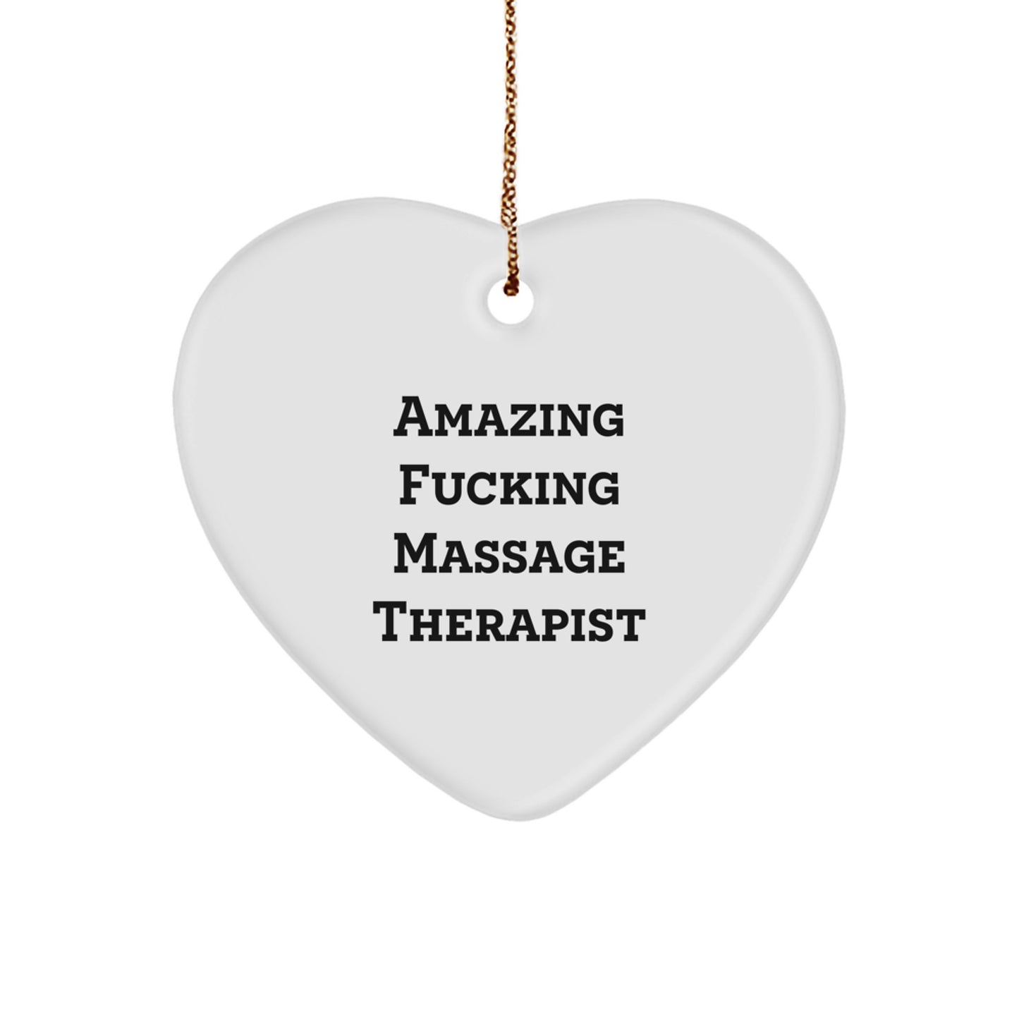 Funny Massage Therapist Heart Ornament Gifts from Men to Women or Friends for Christmas Unique Presents - Image 1