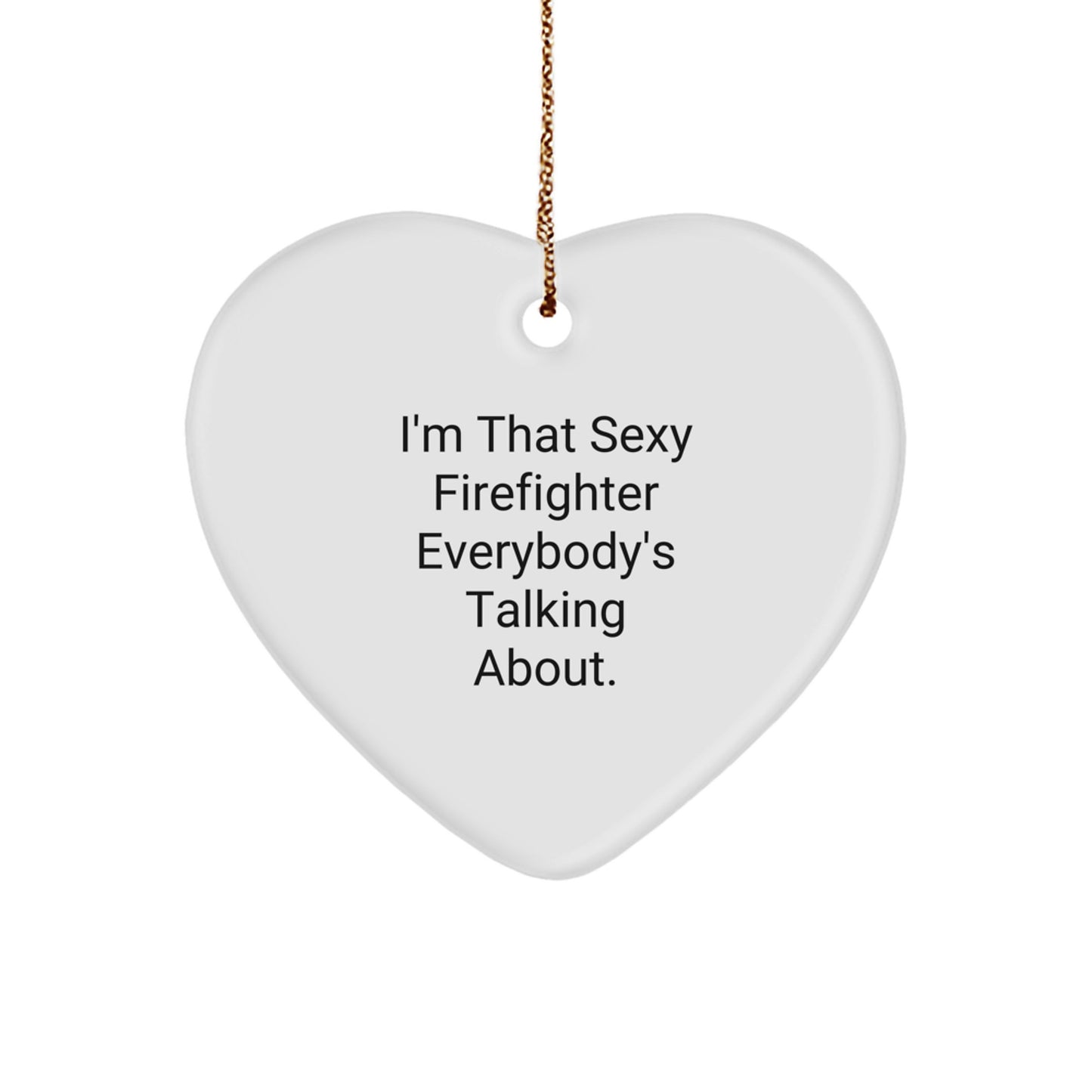 Funny Firefighter Gifts for Firefighter Men Women Friends Christmas Unique Heart Ornament from Men to Firefighter - Image 1