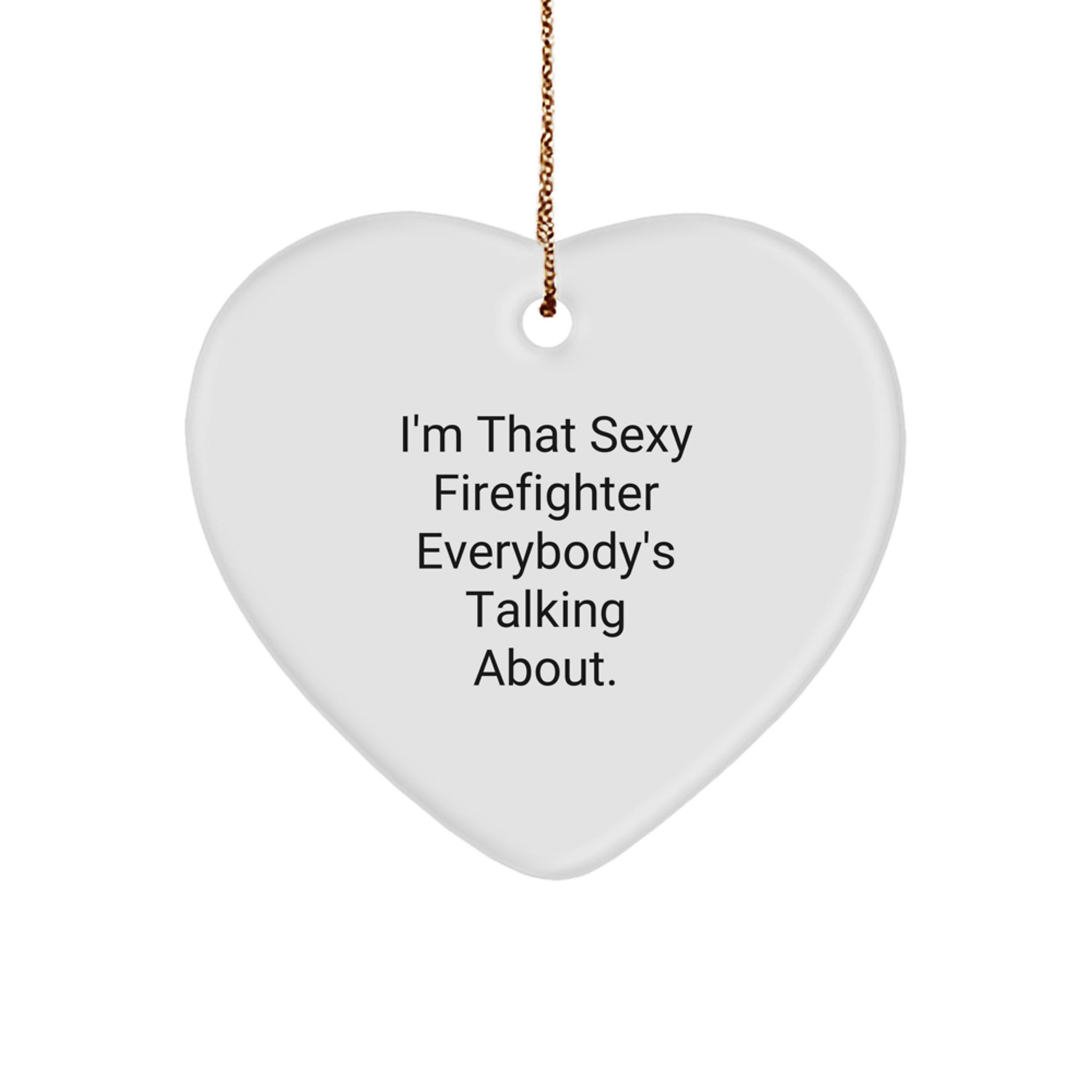 Funny Firefighter Gifts for Firefighter Men Women Friends Christmas Unique Heart Ornament from Men to Firefighter - Image 1