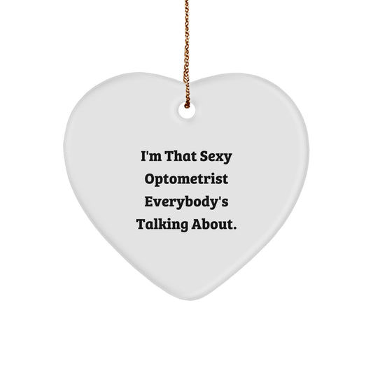 Optometrist Gifts from Men to Optometrist Friends Funny Heart Ornament, Christmas Unique Gifts for Women - Image 1