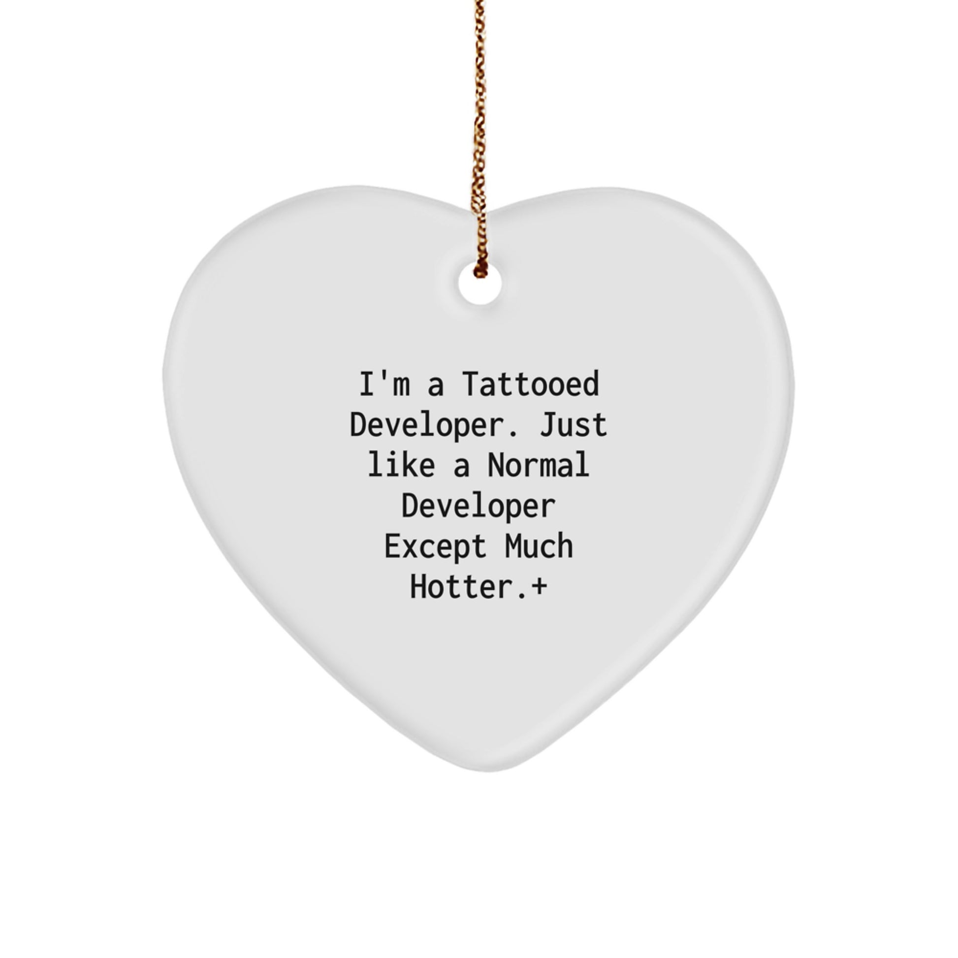 Funny Developer Gifts from Men - Heart Ornament for Developer Friends, Unique Christmas Unique Gifts for Developer Family - Image 1