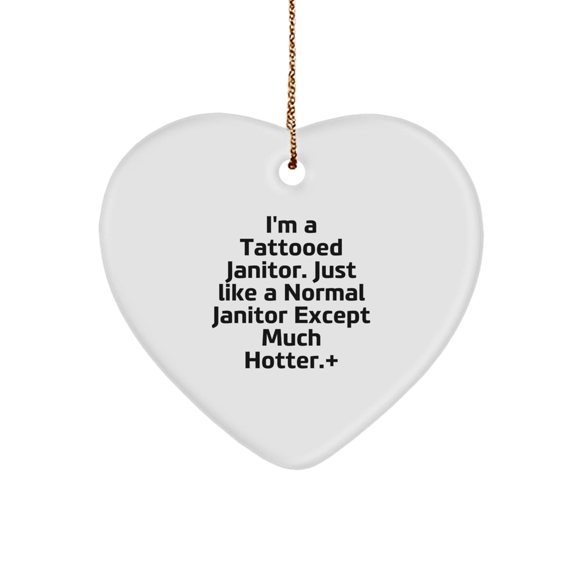 Tattooed Janitor Heart Ornaments, Funny Janitor Gifts for Him, Men, Janitor Christmas Unique Gifts from Friends, Coworkers, Family - Image 1