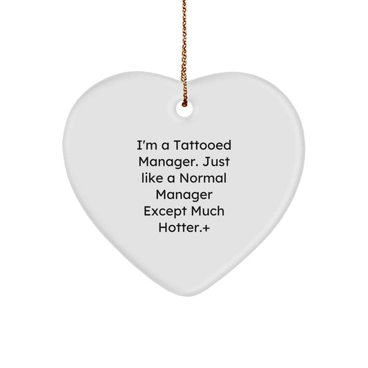 Funny Manager Gifts from Friends, Cute Heart Ornament for Manager, Christmas Unique Manager Office Decor - Image 1