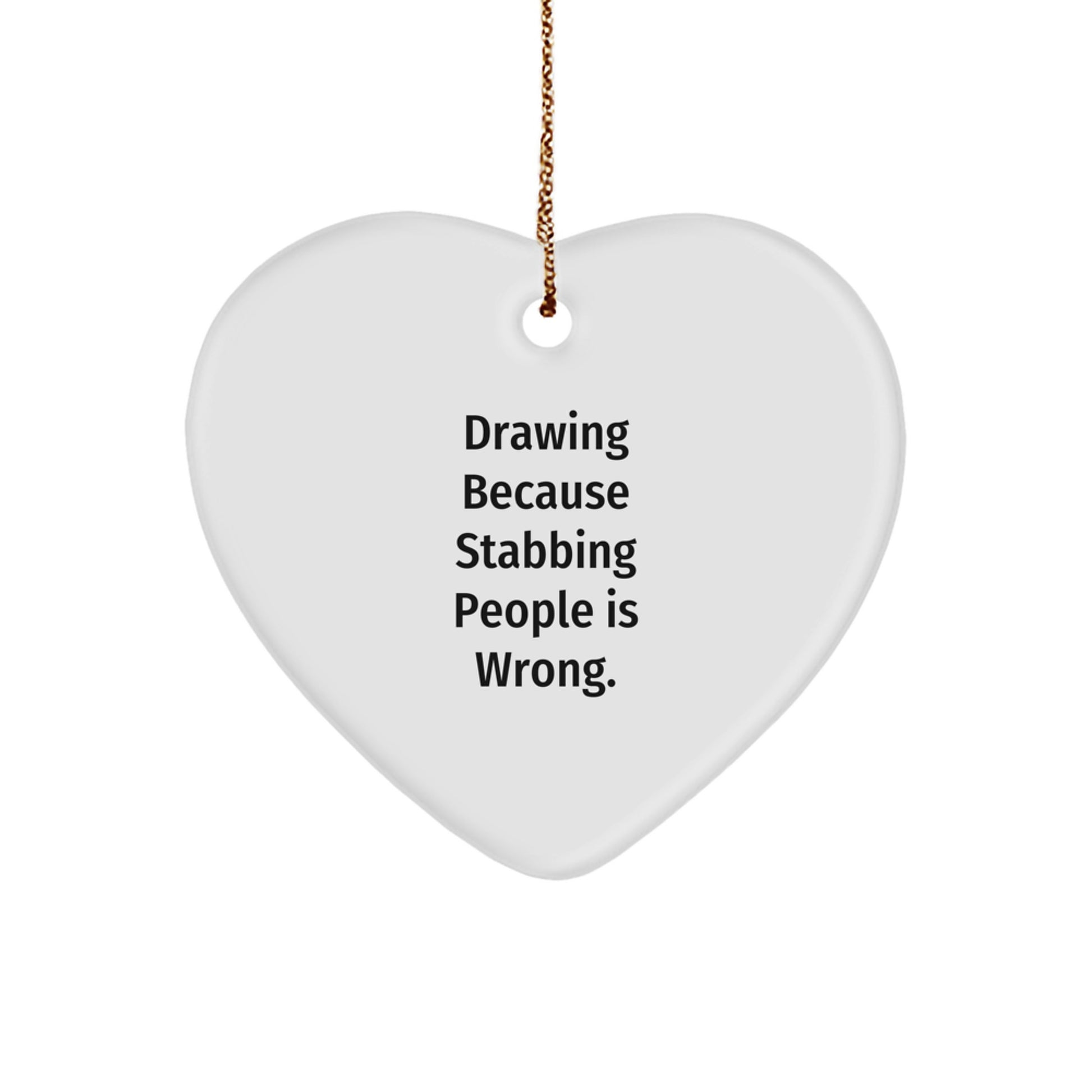 Funny Drawing Heart Ornament Gifts from Men to Friends on Christmas Unique - Image 1