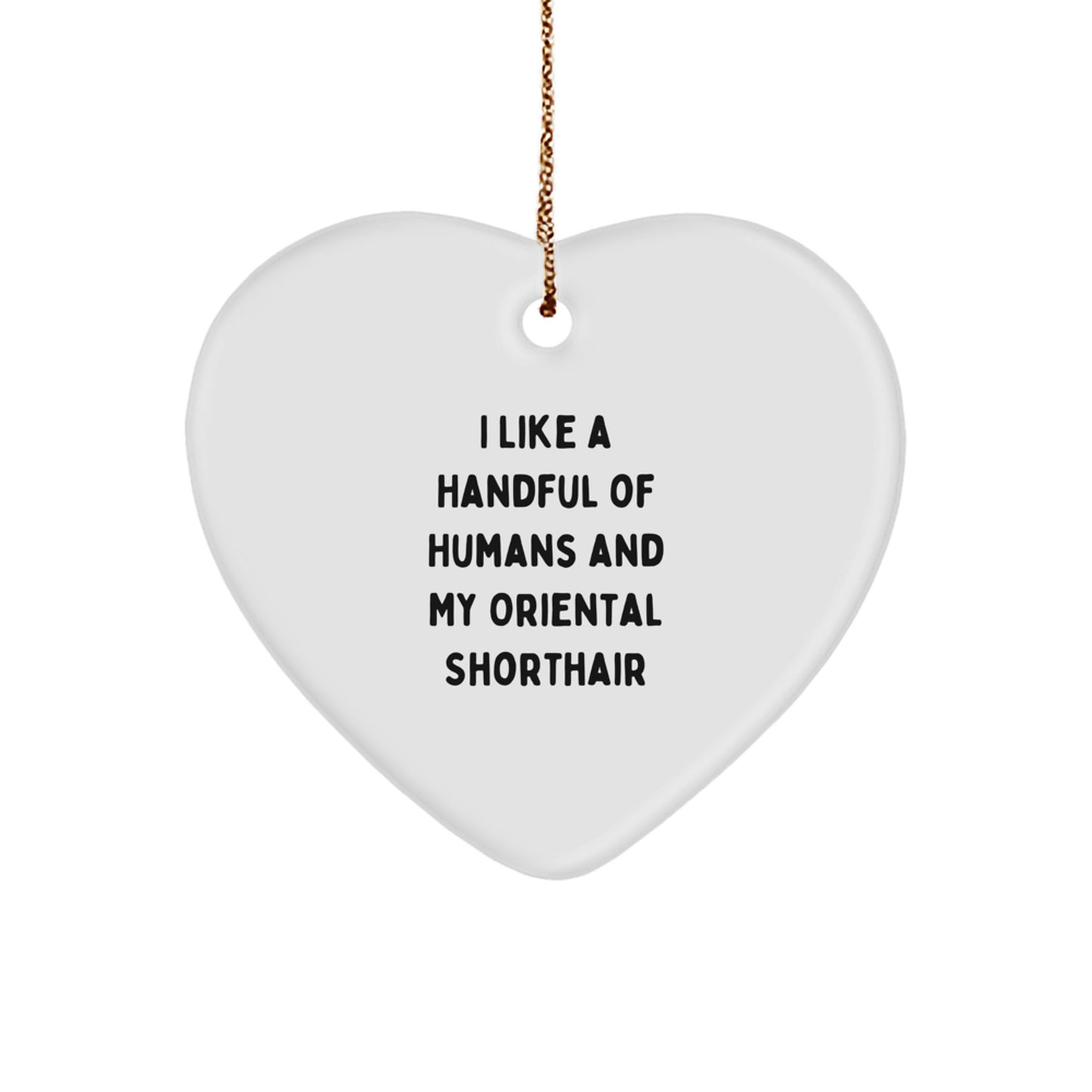 Funny Oriental Shorthair Cat Gifts for Men - Heart Ornament from Friends for Christmas Unique Gifts - Image 1