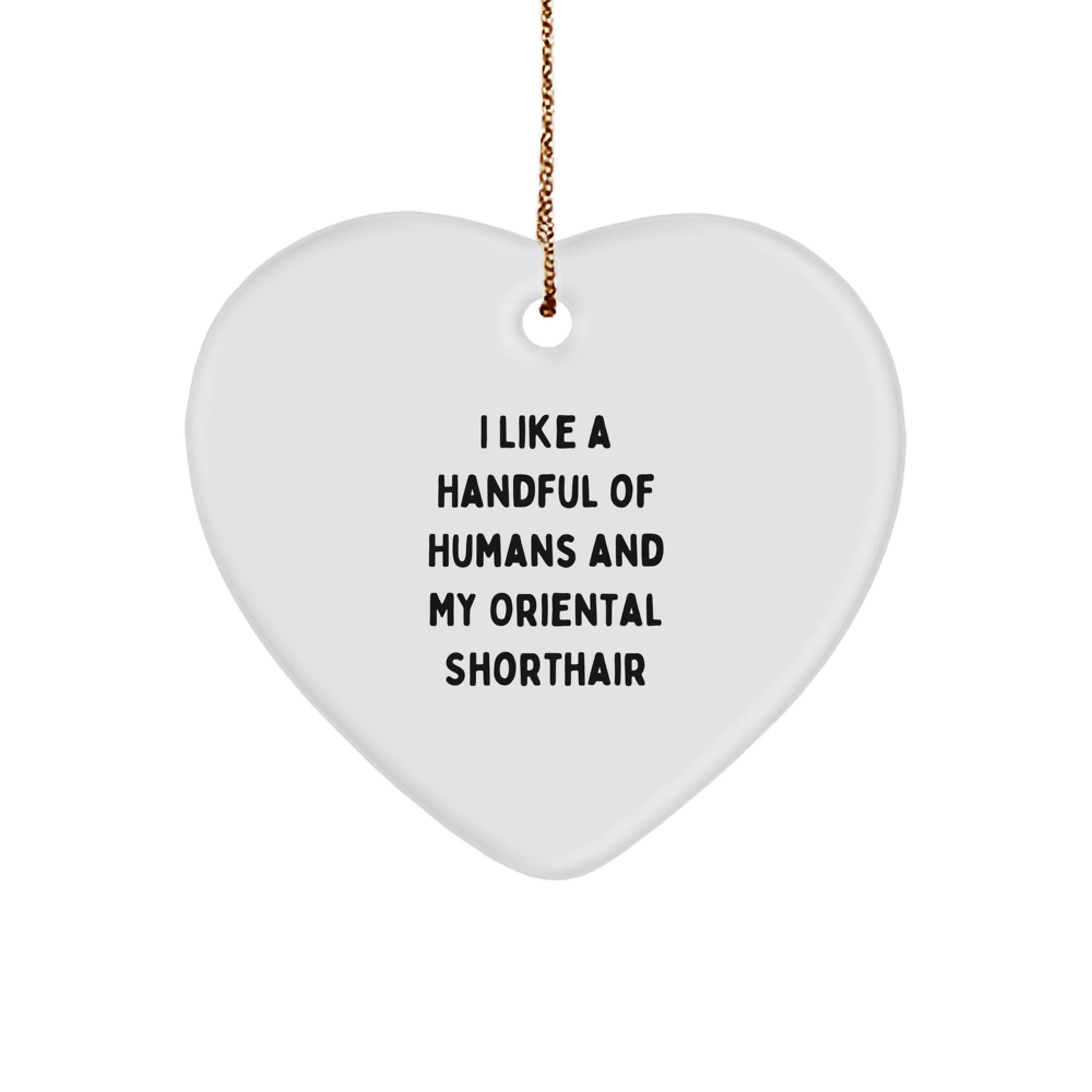Funny Oriental Shorthair Cat Gifts for Men - Heart Ornament from Friends for Christmas Unique Gifts - Image 1