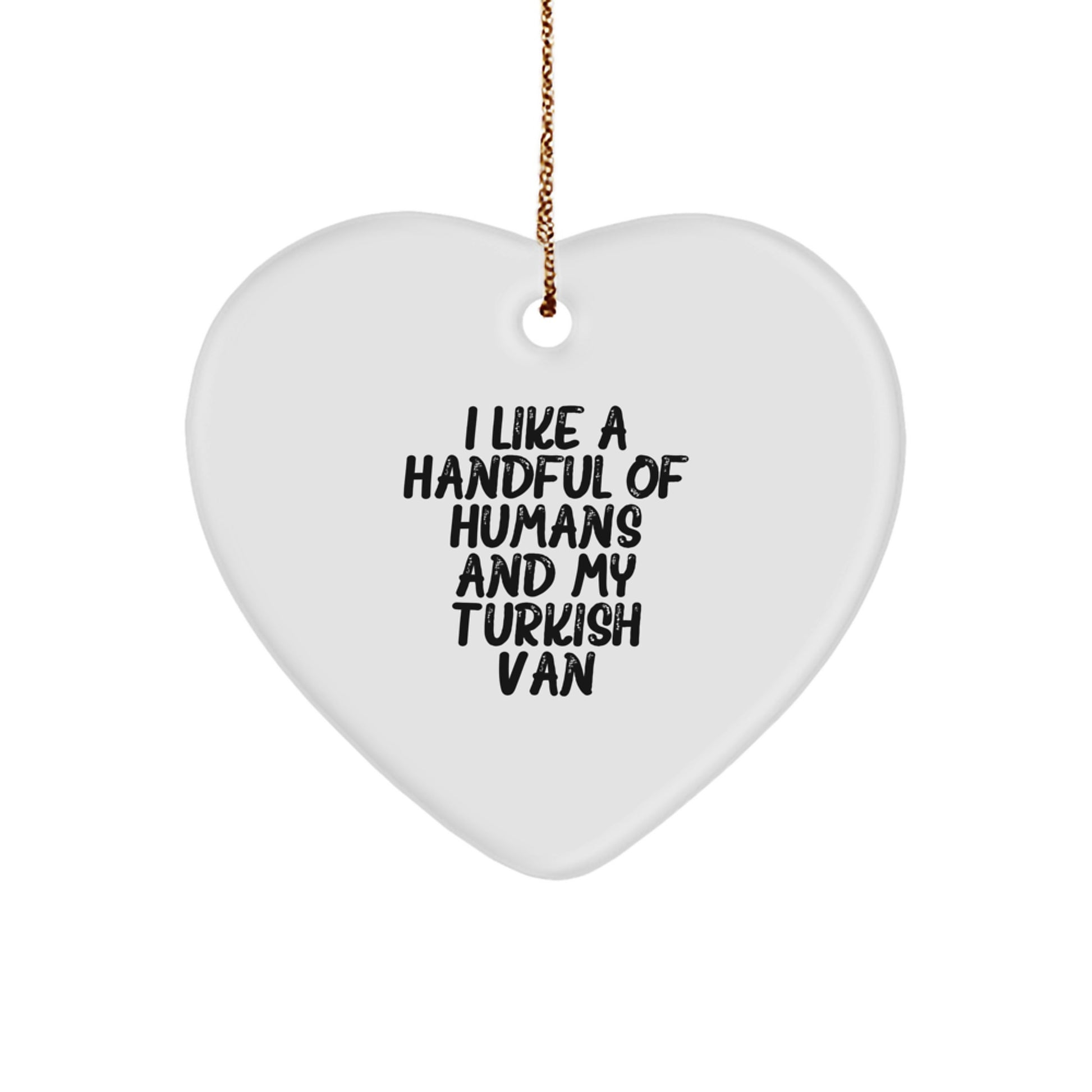 Turkish Van Cat Lover Gifts for Men or Women, Funny Heart Ornament, Christmas Unique Gifts from Friends or Family - Image 1