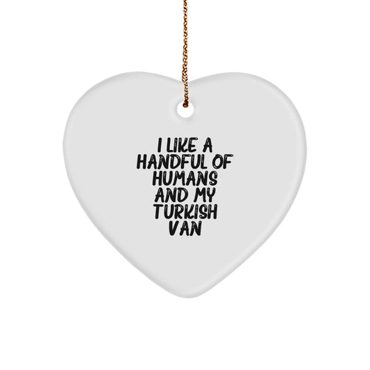 Turkish Van Cat Lover Gifts for Men or Women, Funny Heart Ornament, Christmas Unique Gifts from Friends or Family - Image 1