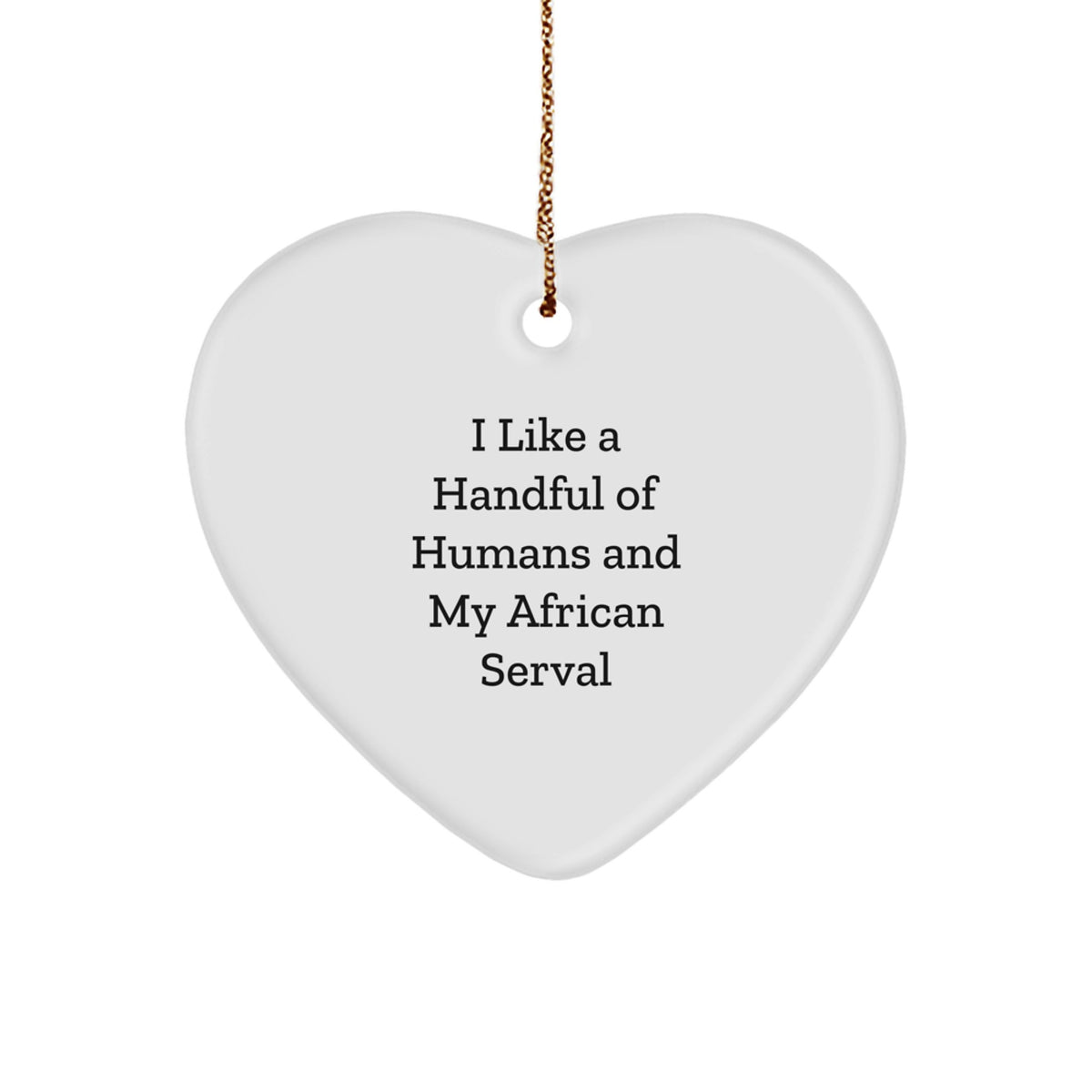 African Serval Cat Heart Ornament Gifts from Men to Friends - Funny Quote I Like A Handful Of Humans And My African Serval - Christmas Unique Gifts - Image 1