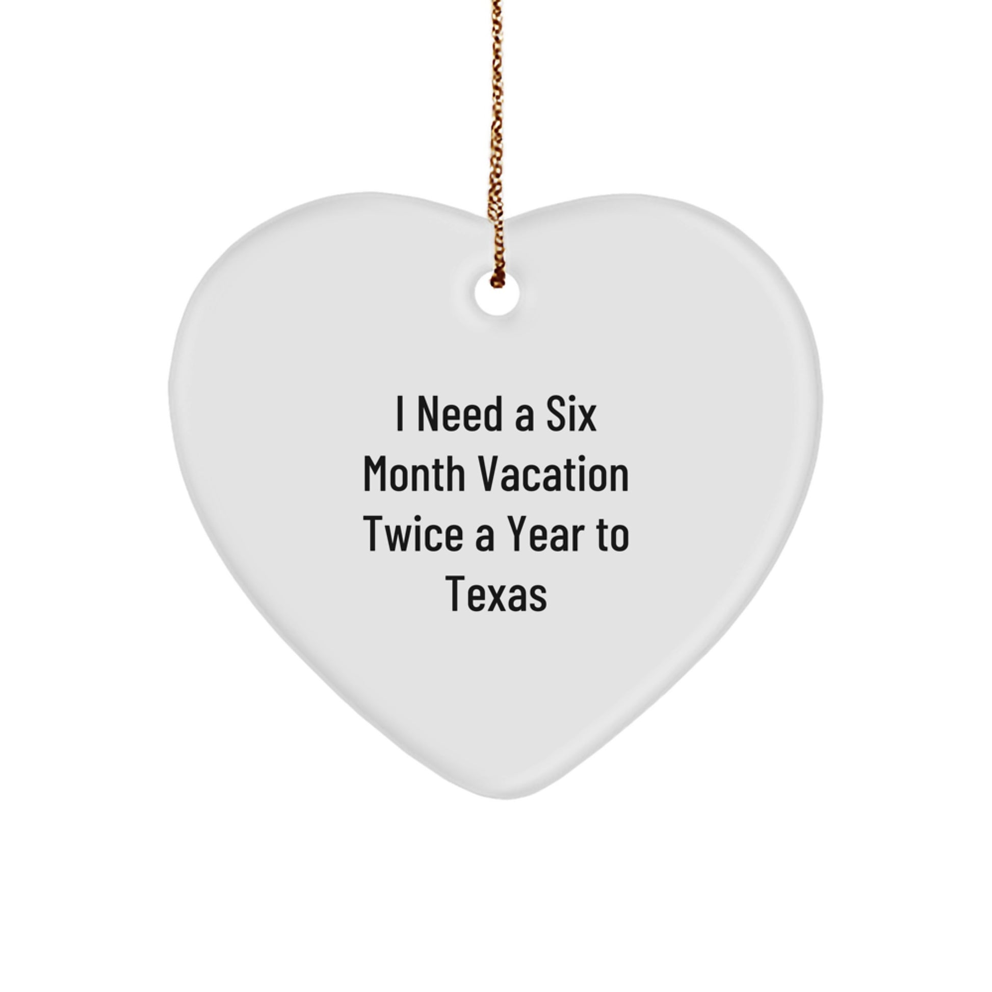 Funny Texas Heart Ornament Gifts from Friends, Family, Coworkers, for Men, Women, Christmas Unique Decorations - Image 1
