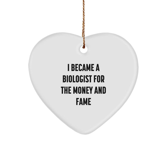 Gifts from Friends and Family for Biologists - Funny Heart Ornament for Christmas - Image 1