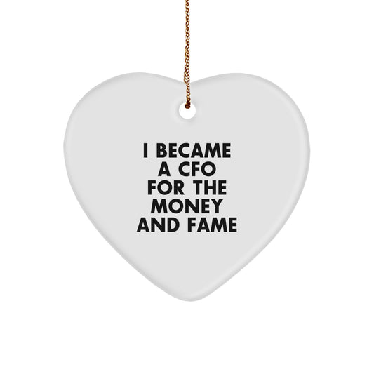 Funny CFO Quote Heart Ornament for Christmas Unique Gifts from Family to CFO Friends - Image 1