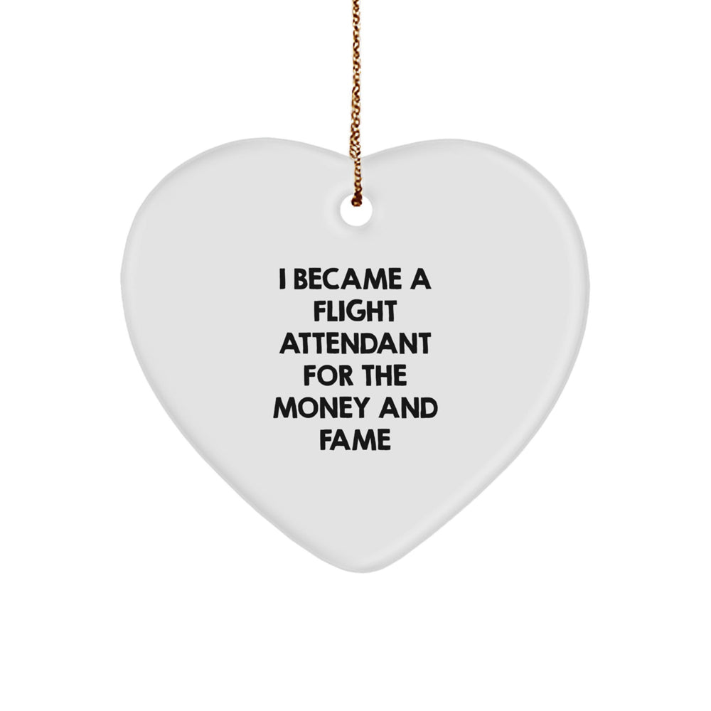 Funny Flight Attendant Gifts from Friends, Heart Ornament for Flight Attendant Christmas Unique Gifts - Image 1