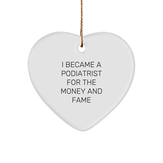 Funny Podiatrist Heart Ornament Gifts from Family, Christmas Unique Gifts for Podiatrist, Heart Shaped - Image 1