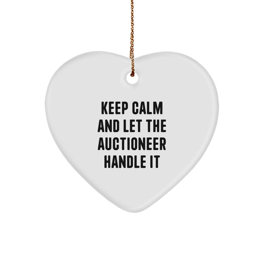 Auctioneer Heart Ornament Funny Quote Gifts from Men to Friends or Family for Christmas Unique - Image 1