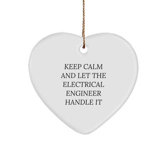 Funny Electrical Engineer Heart Ornament Gifts from Men to Colleagues, Keepsake for Christmas Unique Gifts - Image 1