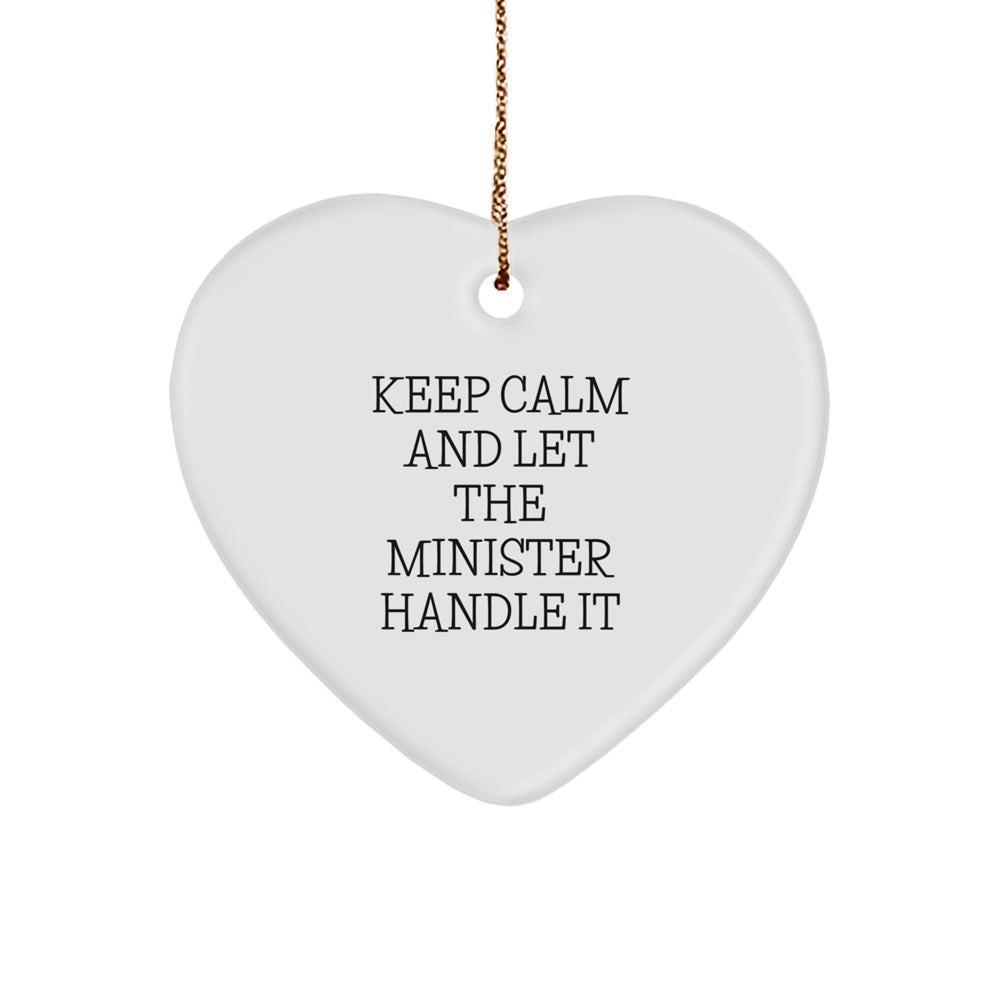 Funny Minister Heart Ornament Gifts from Men to Minister Friends for Christmas Unique Presents - Image 1