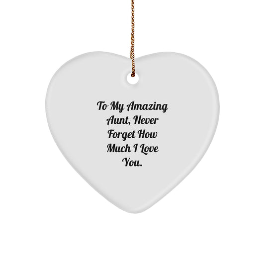 Gifts from Men or Women to My Amazing Aunt, Heart Ornament for Aunt, Christmas Unique Gifts - Image 1
