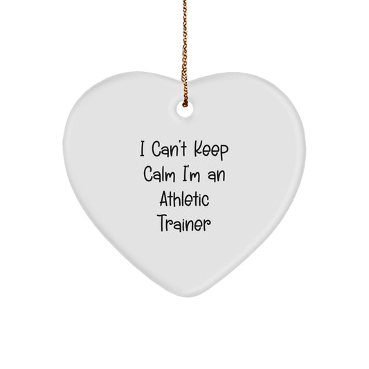 Funny Athletic Trainer Gifts from Men to Women - I'm An Athletic Trainer Heart Ornament, White Heart Shaped for Christmas Unique Gifts - Image 1
