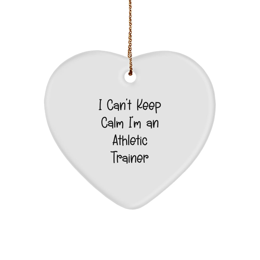 Funny Athletic Trainer Gifts from Men to Women - I'm An Athletic Trainer Heart Ornament, White Heart Shaped for Christmas Unique Gifts - Image 1