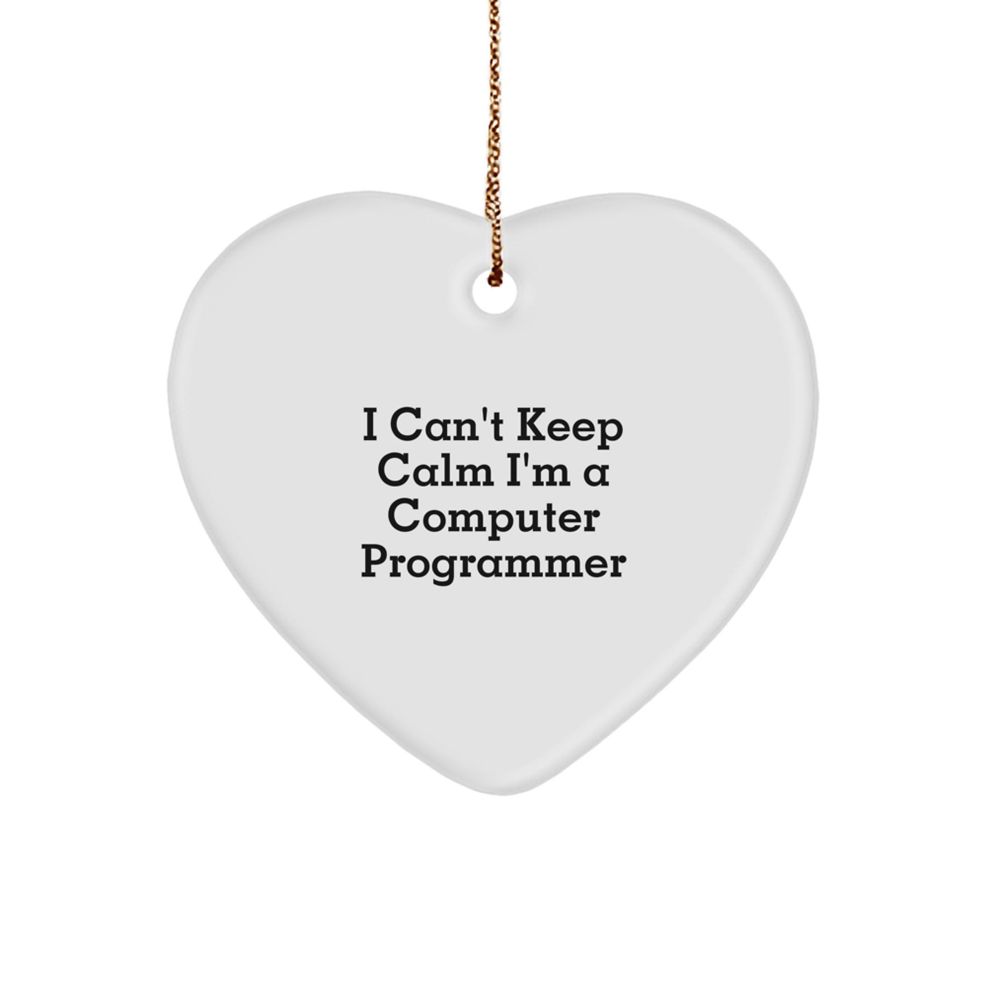 Funny Computer Programmer Gifts for Men from Friends - I'm A Computer Programmer Heart Ornament, White, Christmas Unique Decorations - Image 1