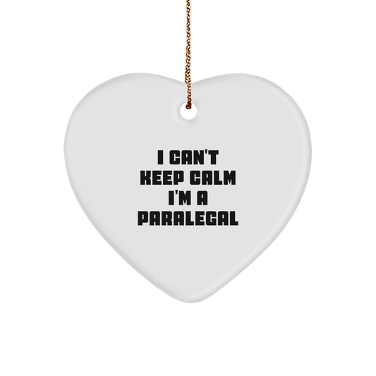 Funny Paralegal Christmas Unique Gifts from Friends for Paralegal Heart Ornament - I'm A Paralegal Christmas Unique - Image 1