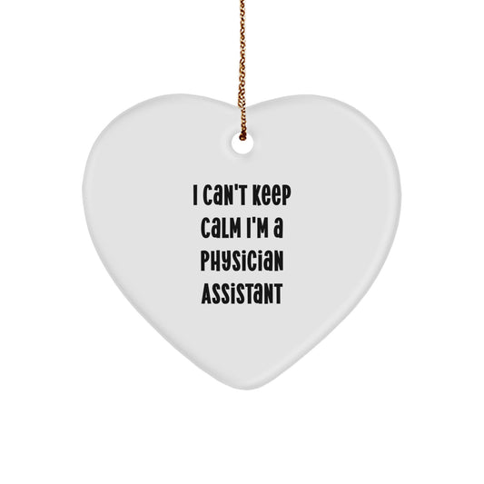 Funny PA Heart Ornament Gifts from Men to Physician Assistant Friends at Christmas Unique Gifts - Image 1