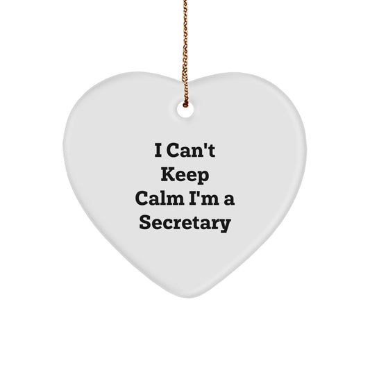Funny Secretary Christmas Heart Ornament Gifts from Friends for Coworker Secretary - Image 1