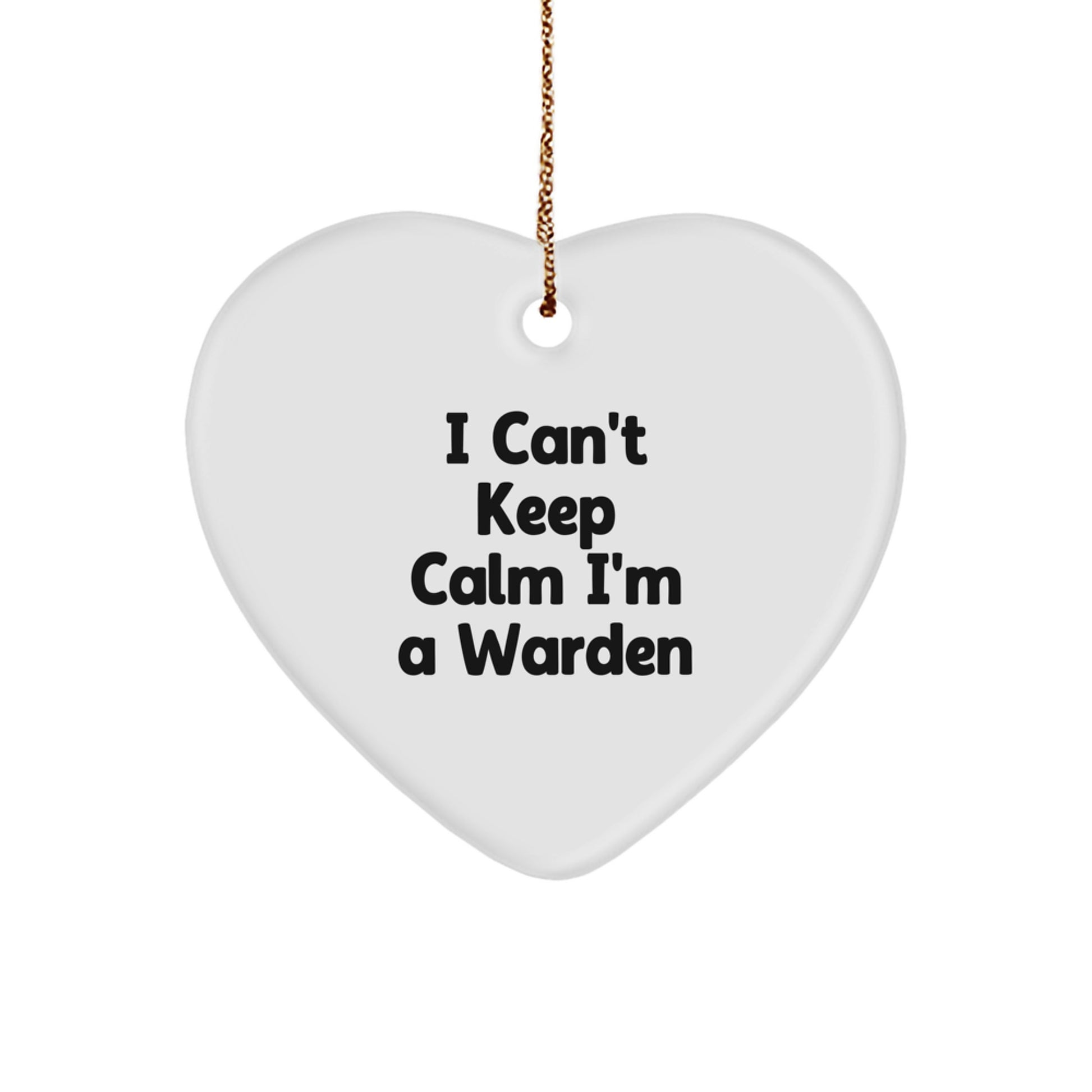 Funny Warden Heart Ornament Gifts from Friends for Christmas - I'm A Warden - Image 1