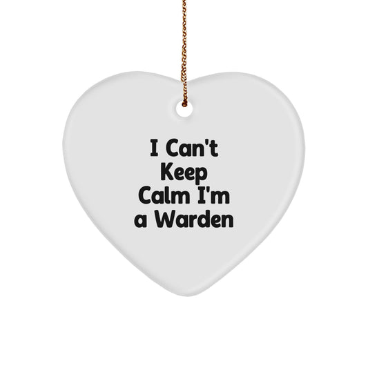Funny Warden Heart Ornament Gifts from Friends for Christmas - I'm A Warden - Image 1