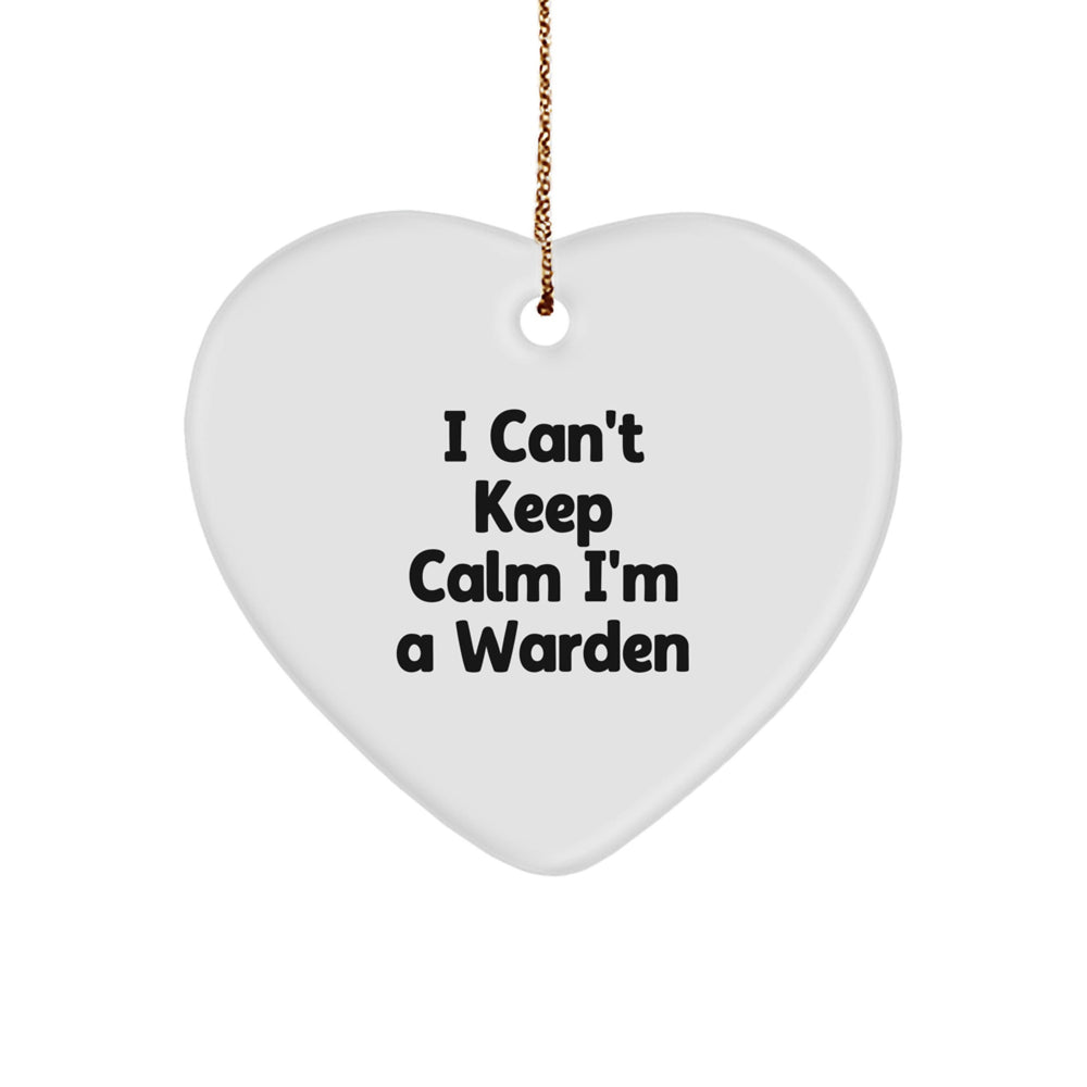 Funny Warden Heart Ornament Gifts from Friends for Christmas - I'm A Warden - Image 1