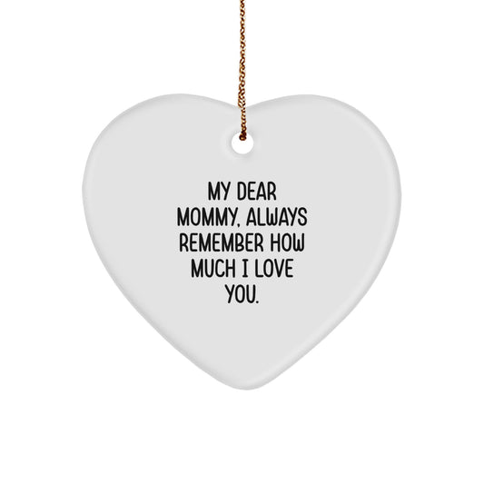 Gifts for Mommy, Heart Ornament with Funny Quote, Christmas Unique Gifts from Family - Image 1