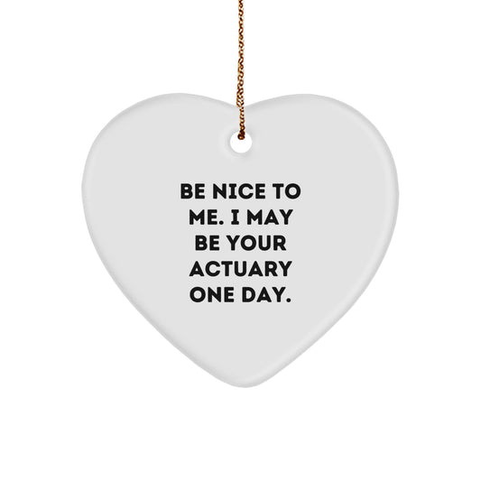 Funny Actuary Gifts from Men to Friends, Actuary Heart Ornament for Christmas Unique Gifts - Image 1