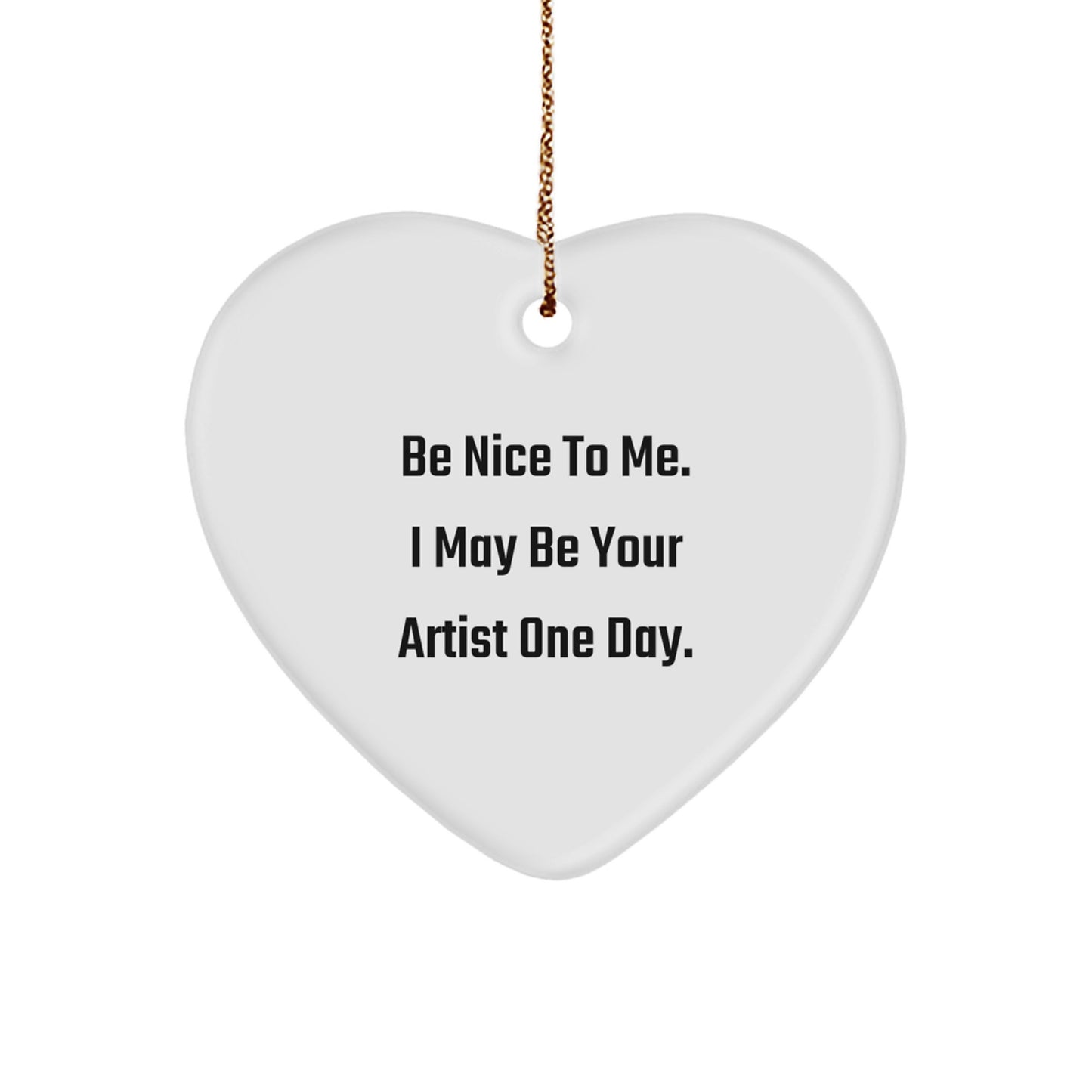 Funny Artist Heart Ornament Gifts from Men to Women for Christmas Unique Art - Image 1