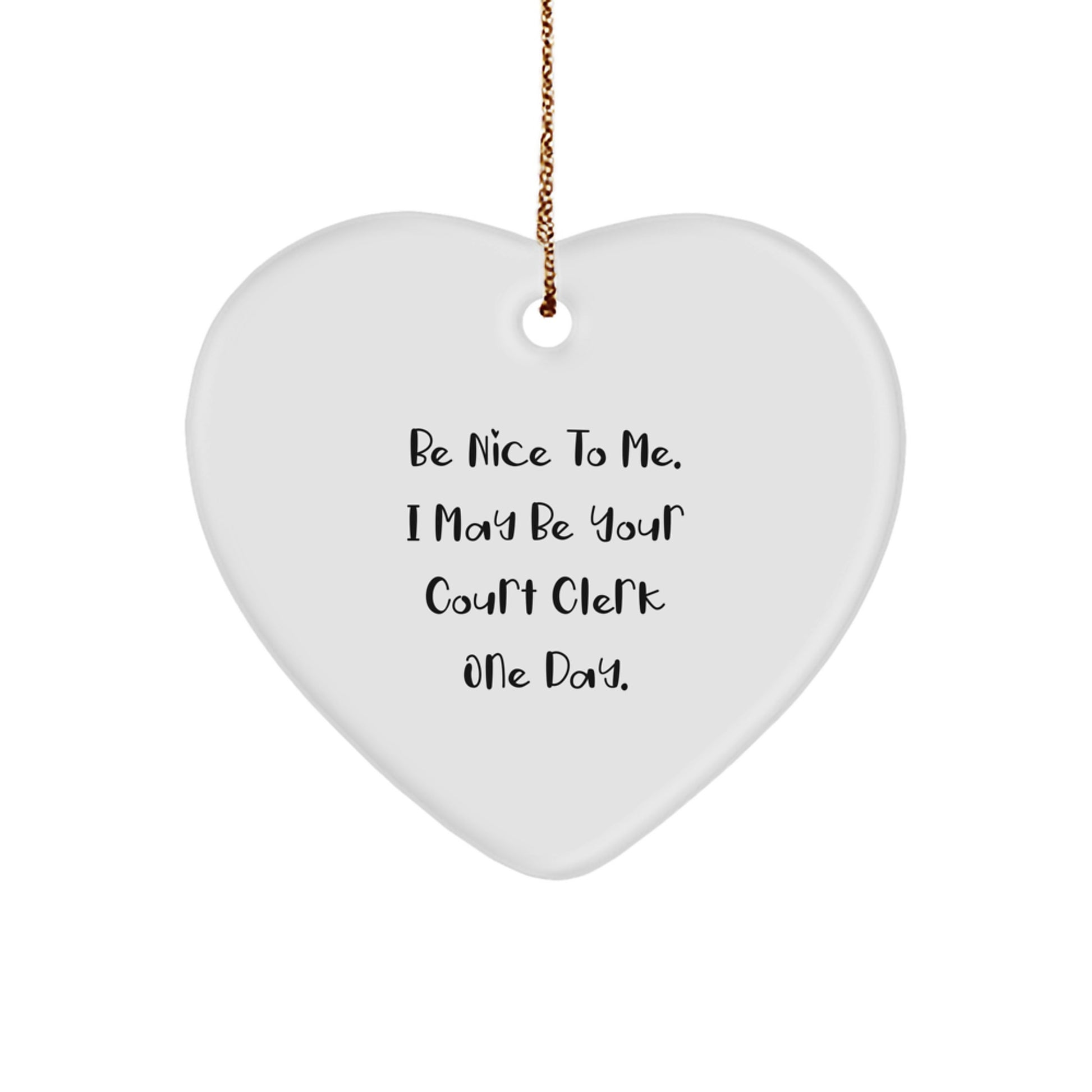 Funny Court Clerk Heart Ornament Gifts from Family, Friends, or Coworkers for Court Clerk Christmas Unique - Image 1