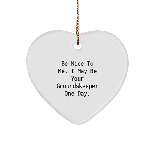 Funny groundskeeper Gifts from Men to groundskeeper Heart Ornament for Christmas Unique Presents - Image 1