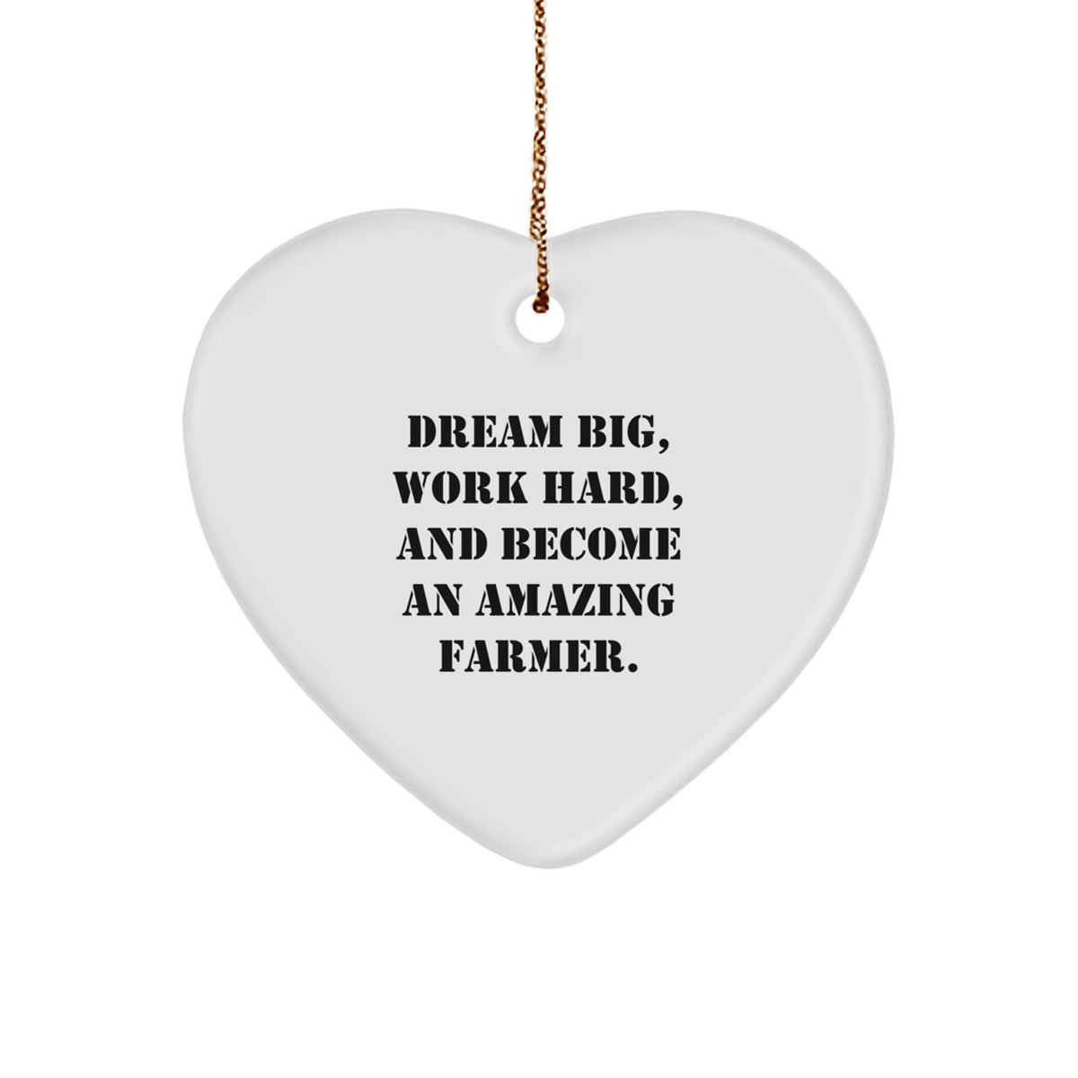 Funny Farmer Gifts from Friends and Family - Heart Ornament for Men and Women - Dream Big and Work Hard - Christmas Unique Decorations - Image 1