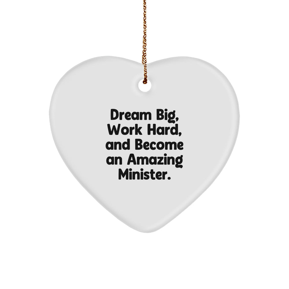 Funny Inspirational Quotes for Ministers, Heart Ornament Gifts from Friends and Family for Christmas Unique Presents - Image 1