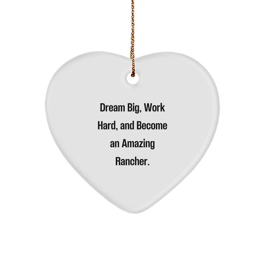 Funny Inspirational Heart Ornament Gifts from Family to Amazing Rancher Friends Men - Image 1